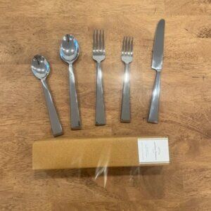POTTERY BARN silver Caroline Flatware 5 piece set